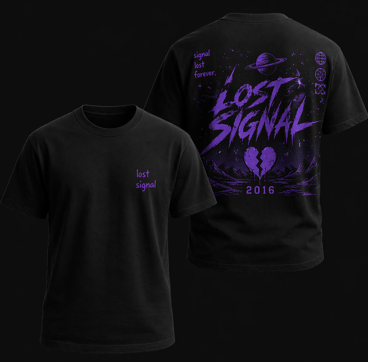 Short sleeve lost signal shirt